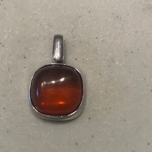 Elegant Silver and Amber Pendant